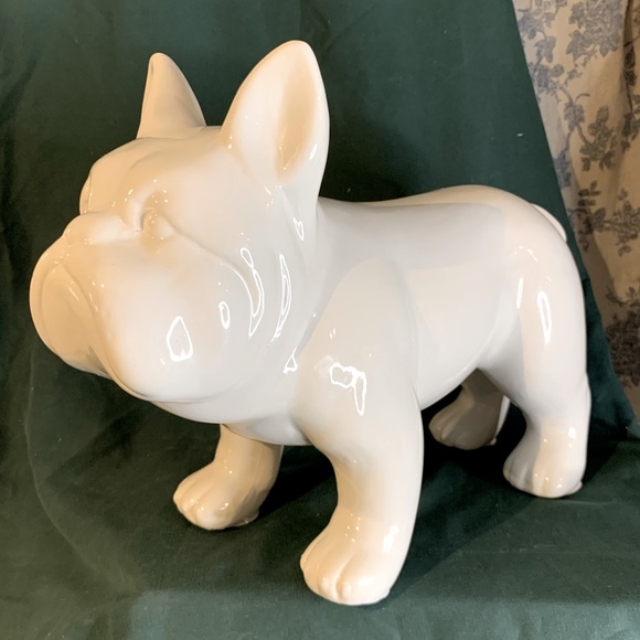 Other - Large 13" White Ceramic French Bulldog Statue